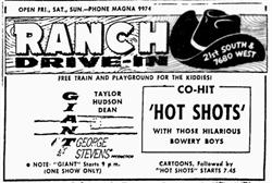 Advertisement for the Rance Drive-In.